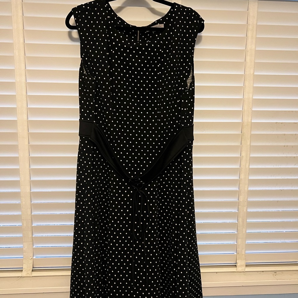 Black and White Tie Front Peplum Midi Dress
